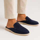 Men’s backless loafer mules by Zexov, featuring a sleek summer style with smooth leather and slip-on design.