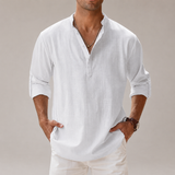 Men’s lightweight cotton linen shirt by Zexov, breathable summer shirt with a relaxed fit and casual style.