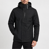 Men's waterproof rain jacket by Zexov, lightweight hooded outdoor coat, shown with adjustable hood and sealed seams for weather protection.