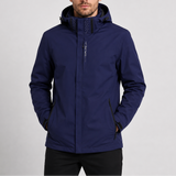 Men's waterproof rain jacket by Zexov featuring a lightweight design, hood, and outdoor-ready waterproof material.