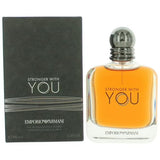 Emporio Armani Stronger With You Eau De Toilette spray for men, 3.4 oz, featuring the cologne bottle with a sleek design.