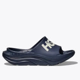 Hoka athletic slide shoes in varsity color with cushioned sole and open-toe design, ideal for casual wear or post-workout comfort.