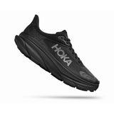Women's Hoka Challenger ATR 7 Wide running shoes in black, featuring a supportive design and breathable mesh upper.