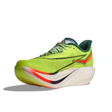 Hoka Cielo X1 3.0 running shoes in neon yuzu and thyme with a lightweight design and cushioned sole.