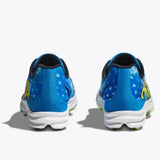 Hoka Crescendo XC trail running shoes in black with orange accents, featuring sturdy soles and breathable mesh uppers.