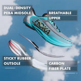 Hoka Cielo X1 2.0 running shoes in frost black with lightweight design and breathable mesh upper.