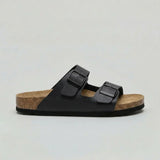 Men’s double-strap Zexov sandals with adjustable buckles and contoured footbed for comfort and support.