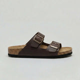 Men's double-strap Zexov sandals with adjustable buckles and contoured footbed for comfortable, secure fit.
