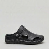 Men's leather-look casual sandals by Zexov with closed toe design and breathable fit, ideal for everyday comfort.