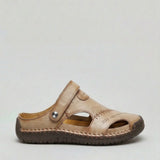 Men’s casual leather-look sandals by Zexov with closed toe design and breathable fit, perfect for everyday comfort.