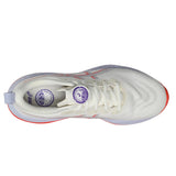 Men's ASICS GEL-Cumulus 27 Tokyo neutral daily trainers in cream and Edo purple with breathable mesh upper.