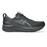 Men's ASICS GEL-Kayano 33 stability trainers in black, featuring supportive cushioning and athletic design.