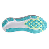 Men's ASICS GEL-Kayano 33 stability trainers in white and energy aqua with supportive design and cushioned soles.