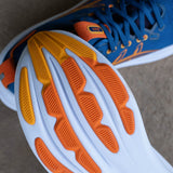 Men's ASICS GEL-Nimbus 28 Wide neutral daily trainers in twilight blue with gray accents, showcasing the breathable mesh upper.