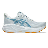 Men's ASICS Novablast 5 neutral daily trainers in Arctic Blue and Aegean Blue with breathable mesh upper and cushioned sole.