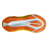 Men's ASICS Novablast 5 neutral daily trainers in sky lemon and spark color with lightweight breathable mesh and cushioned sole