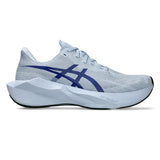 Men's ASICS Novablast 6 Wide neutral daily trainers in Prussian Blue with solid air cushioning, lightweight running shoes.