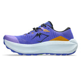 Men's ASICS Trabuco Max 5 trail running shoes in cobalt burst and black with rugged outsole and breathable upper.