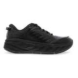 Men's Hoka Bondi SR black running shoes in D-width, featuring comfortable design and supportive sole for daily wear.