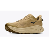 Men's Hoka Challenger 8 running shoes in barley color, featuring D-width for a comfortable fit, displayed from the left side.