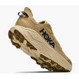 Men's Hoka Challenger 8 running shoes in barley color, showing right shoe with breathable mesh and supportive sole.