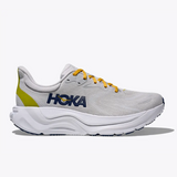 Men's Hoka Arahi 8 running shoes in Stardust Cosmic Grey with D-width for comfortable fit and support.