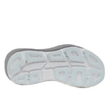 Men's Hoka Bondi 9 Wide running shoes in Drizzle and Downpour colors, featuring durable soles and supportive design