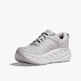 Men's Hoka Bondi SR running shoes in D-width, featuring a gray and black design with supportive cushioning and breathable mesh upper.
