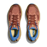 Mens Hoka Challenger 8 shoes in maple and cardamom colors, featuring a D-width design, displayed on a neutral background.