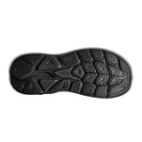 Men's Hoka Clifton 11 extra-wide running shoes in black with a cushioned sole and supportive design.
