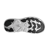 Men's Hoka Clifton 11 running shoes in black and white, featuring extra-wide 4E width and cushioned sole for comfort.