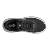Men's Hoka Clifton 11 running shoes in black and white with extra-wide 4E width, showing the top view and breathable mesh upper.