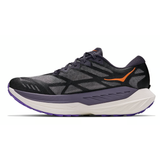 Men's Hoka Rocket X Trail shoes in Squid Ink color, featuring durable trail running design and D width for a comfortable fit.