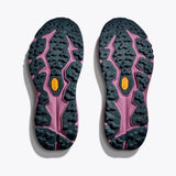 Hoka Women's Speedgoat 6 trail running shoes in Sherbert Beetroot color, showcasing the lightweight design and textured outsole.