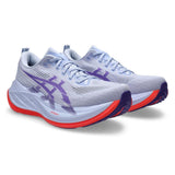 Unisex ASICS Superblast 2 tempo trainers in blue fade and Edo purple with lightweight design and supportive sole.