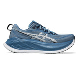 Unisex ASICS Superblast 2 winter sea white tempo trainers with sleek design and supportive cushioning.