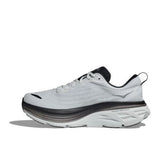 Men's Hoka Bondi 8 running shoes in D-width with a sleek design and cushioned sole, perfect for comfortable athletic wear.