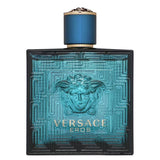 Versace Eros Eau de Toilette for men, 3.4 oz bottle with sleek design and Versace branding.