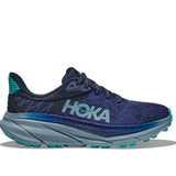 Women's Hoka Challenger ATR 7 trail running shoes in B-width, featuring cushioned soles and breathable mesh upper.
