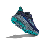 Women's Hoka Challenger ATR 7 shoes in B-width, featuring a breathable mesh upper and cushioned sole for trail running.