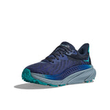Women's Hoka Challenger ATR 7 trail running shoes in B-width, featuring a sleek design and supportive sole for outdoor activities.