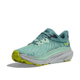 Women's Hoka Challenger ATR 7 trail running shoes in B-width, featuring lightweight design and durable outsole for outdoor activities.
