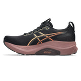 Women's ASICS GEL-Kayano 32 stability trainers in black and dark currant with supportive design and cushioned sole.