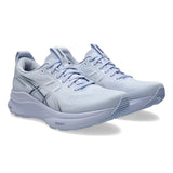 Womens ASICS GEL-Kayano 32 stability trainers in blue fade with indigo fog accents, showcasing the supportive running shoe design.