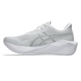 Women's ASICS Novablast 6 neutral daily trainers in white, featuring lightweight cushioning and breathable mesh upper.
