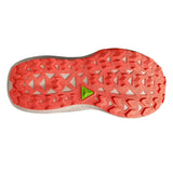 Womens ASICS Trabuco Max 5 trail running shoes in Rose Dust and Sun Coral with supportive design and rugged outsole.