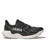 Women's Hoka Arahi 8 wide running shoes in black and white, showcasing the supportive design and D-width fit.