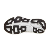 Women's Hoka Bondi 9 running shoes in black and white with a visible cushioned sole, designed for extra wide (2E) fit.