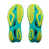 Women's Hoka Mach X 2 running shoes in frost electric aqua color, featuring B-width for a comfortable fit.