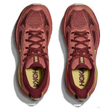 Women’s Hoka Challenger 8 running shoes in blush and dark cedar with a double top design, featuring B-width for a comfortable fit.
